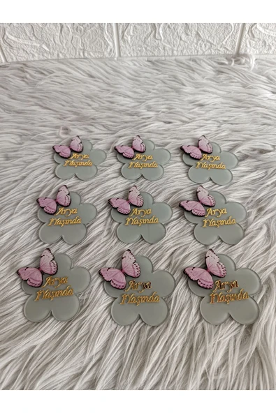 Doğrukan Hediyelik Papatya şeklinde pleksili figürlü yenidoğan doğum günü mevlüt magnet hediyelik (10 adet) - Resim 3