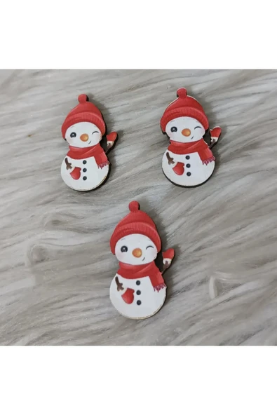 Doğrukan Hediyelik 25 Adet Uv Baskılı Kardan Adam Figürü 4 cm Bebek Ürünü Süslemeleri İçin Uygun ürün görseli