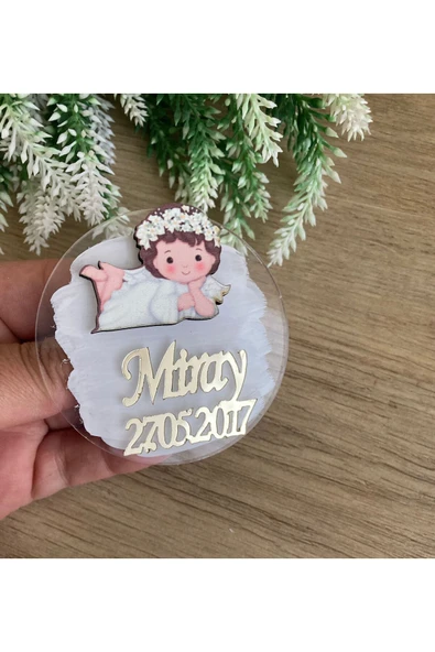 Doğrukan Hediyelik Kız Bebek Figürlü Yenidoğan Doğum Günü Pleksi Magnet Hediyelik(10 ADET) ürün görseli