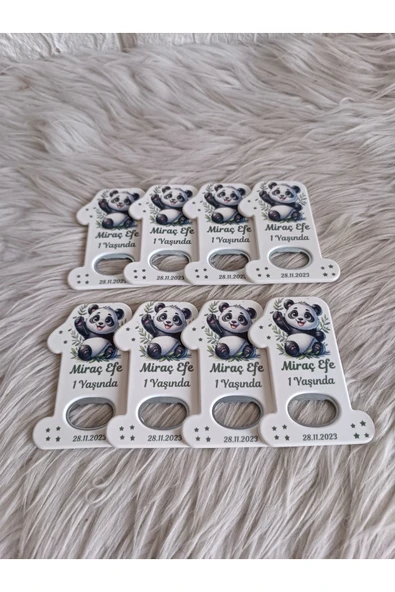 Doğrukan Hediyelik 50 adet panda konsept 1 rakam açacak magnet yenidoğan doğum günü mevlüt hediyelikleri - Resim 3