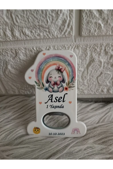 Doğrukan Hediyelik 25 adet gökkuşaklı tavşan 1 rakam açacak doğum günü yenidoğan mevlüt hediyelikleri - Resim 2