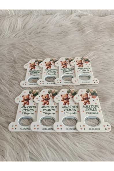 Doğrukan Hediyelik 25 adet yeşil balon tutan ayıcık figürlü 1 açacak magnet doğum günü hediyelikleri - Resim 3