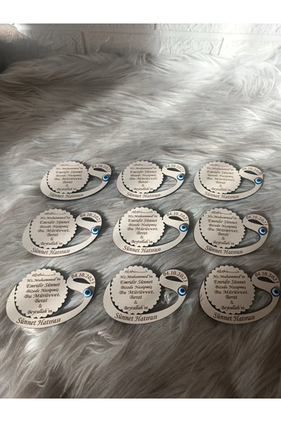 Doğrukan Hediyelik 20 adet vav sünnet yenidoğan doğum günü hediyelik nazar boncuklu - Resim 3