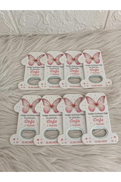 Doğrukan Hediyelik 10 adet kelebekli 1 rakam açacak yenidoğan doğum günü mevlüt hediyelikleri - Resim 3