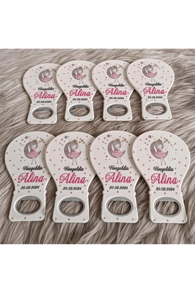 Doğrukan Hediyelik 25 adet peri kızlı yenidoğan doğum günü balon açacak magnet hediyelik - Resim 2