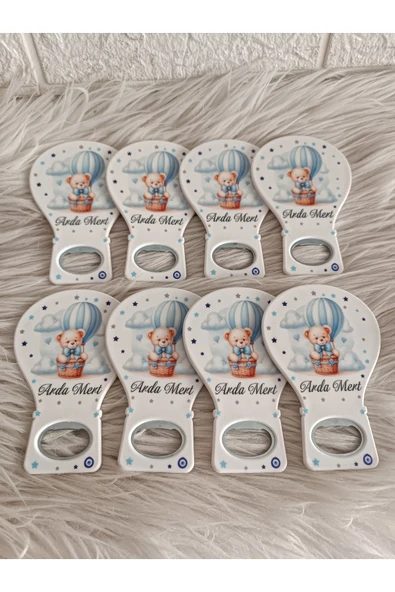 Doğrukan Hediyelik 25 adet balonda ayıcık mavi balon açacak magnet yenidoğan doğum günü mevlüt hediyelikleri - Resim 3