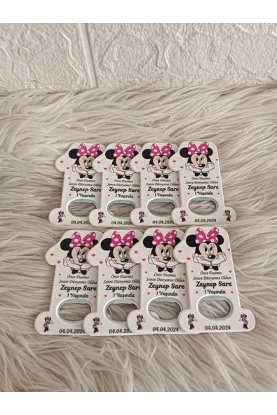 Doğrukan Hediyelik 10 adet 1 rakam açacak Minnie li yenidoğan doğum günü mevlüt hediyelikleri - Resim 3