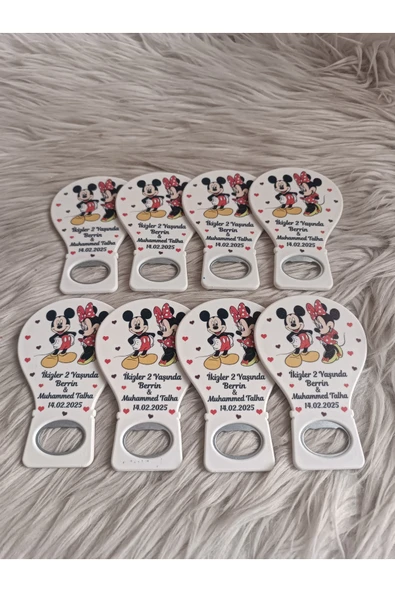 Doğrukan Hediyelik 25 adet Mickey Minnie Mouse kardeş balon açacak magnet yenidoğan doğum günü hediyelik - Resim 3