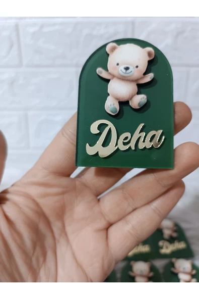 Doğrukan Hediyelik Ayıcıklı Pencere Pleksi Yenidoğan Doğum Günü Hediyelik Buzdolabı Süsü Magnet(10 adet) ürün görseli