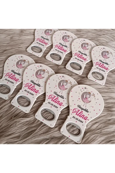 Doğrukan Hediyelik 25 adet peri kızlı yenidoğan doğum günü balon açacak magnet hediyelik - Resim 3