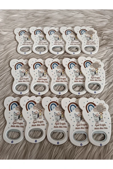 Doğrukan Hediyelik 25 Adet Abla Erkek Kardeş Ayak Şeklinde Açacak Magnet Hediyelik - Resim 3