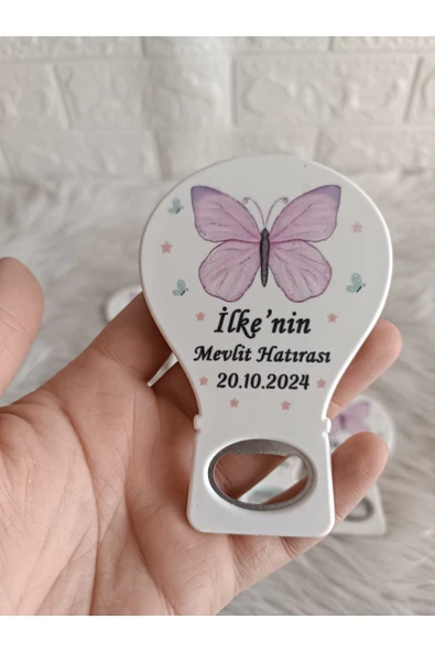 Doğrukan Hediyelik 50 adet kelebekli balon açacak magnet yenidoğan doğum günü mevlüt hediyelikleri