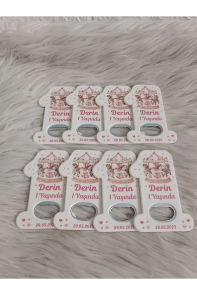 Doğrukan Hediyelik 10 adet atlı karınca konsept 1 rakam açacak yenidoğan doğum günü mevlüt magnet hediyelik - Resim 3