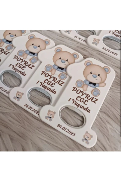 Doğrukan Hediyelik 25 adet krem kahverengi ayıcık konsept 1 açacak yenidoğan doğum günü mevlüt hediyelik - Resim 2