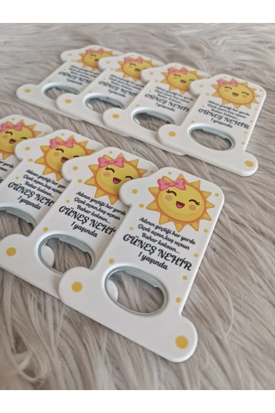 Doğrukan Hediyelik 25 adet güneş konsept 1 açacak magnet hediyelik yenidoğan doğum günü mevlüt hediyesi - Resim 2