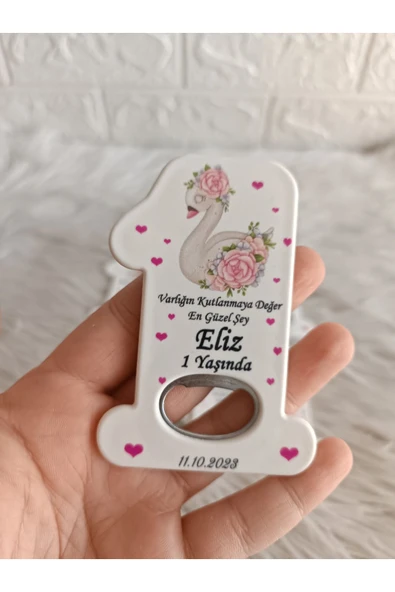 Doğrukan Hediyelik 10 adet Kuğulu beyaz taban 1 rakam açacak yenidoğan doğum günü mevlüt hediyelikleri