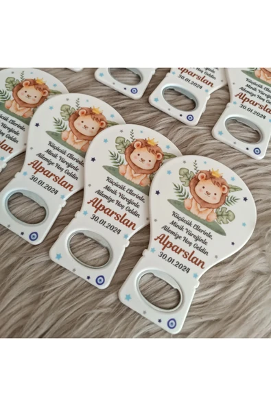 Doğrukan Hediyelik 25 adet aslan figürlü balon açacak yenidoğan doğum günü magnet hediyelik - Resim 3
