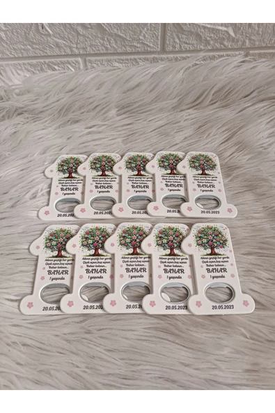 Doğrukan Hediyelik 10 adet Bahar konsept 1 rakam açacak yenidoğan doğum günü mevlüt magnet hediyelik - Resim 3