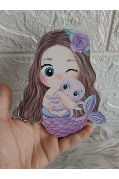 Doğrukan Hediyelik 15 cm Deniz Kızı Kapı Süsü Takı Yastığı Bebek Hediyelik Süslemelerine Uygun Uv Baskılı Figür ürün görseli