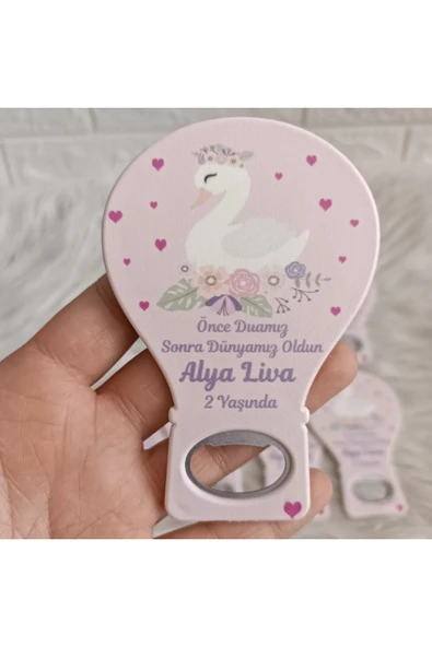 Doğrukan Hediyelik 25 adet kuğu konsept balon açacak yenidoğan doğum günü mevlüt magnet hediyelik ürün görseli