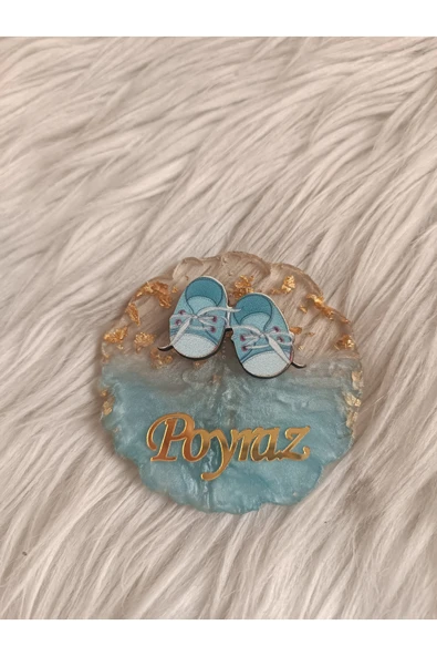 Doğrukan Hediyelik 10 adet mavi patikli mavi epoksi magnet yenidoğan doğum günü mevlüt hediyelikleri - Resim 2