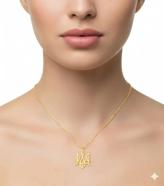 Yeni Ukrayna Ulusal Sembolü Gümüş Kolye - Rose - Resim 2