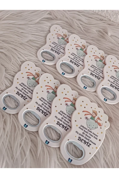 Doğrukan Hediyelik 25 adet küçük prensli ayak şeklinde açacak magnet yenidoğan doğum günü mevlüt hediyelikleri - Resim 2
