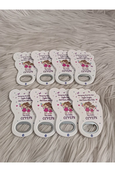 Doğrukan Hediyelik 25 adet abla kız kardeşli ayak açacak magnet yenidoğan doğum günü mevlüt hediyelikleri - Resim 3