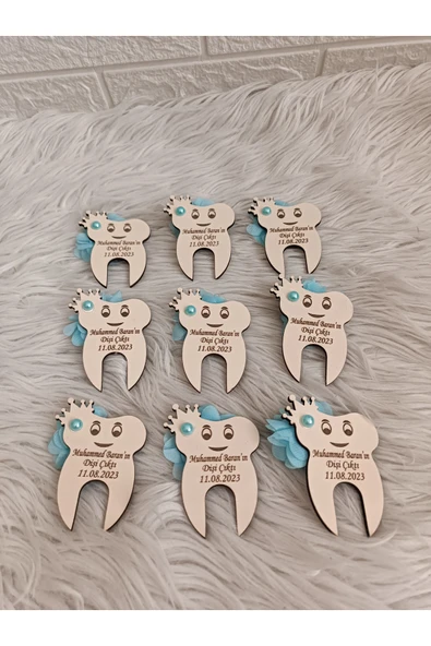 Doğrukan Hediyelik 20 adet ahşap diş hediyelik magnet diş buğdayı diş partisi - Resim 3
