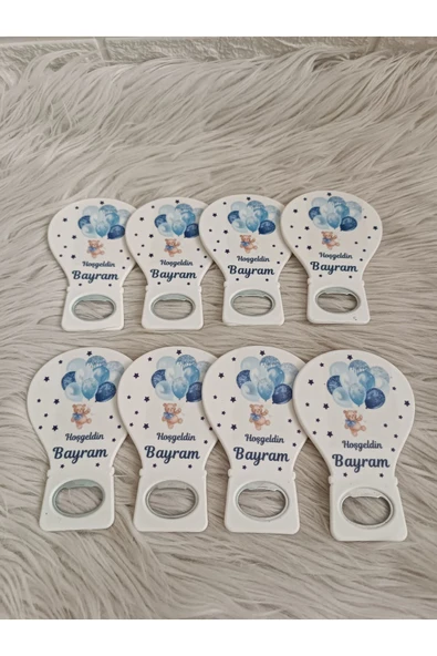 Doğrukan Hediyelik 25 adet lacivert balon tutan ayıcıklı yenidoğan doğum günü mevlüt balon açacak magnet - Resim 3