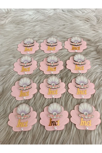 Doğrukan Hediyelik İnci konsept istiridye midye pleksi yenidoğan doğum günü magnet hediyelik(10 adet) - Resim 4