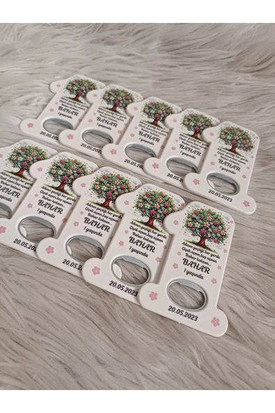Doğrukan Hediyelik 10 adet Bahar konsept 1 rakam açacak yenidoğan doğum günü mevlüt magnet hediyelik - Resim 2