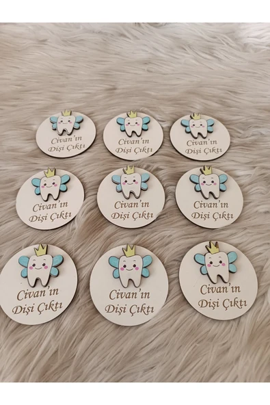 Doğrukan Hediyelik Diş Buğdayı Diş Partisi Yenidoğan Doğum Günü Magnet Hediyelikler(10 ADET) - Resim 3
