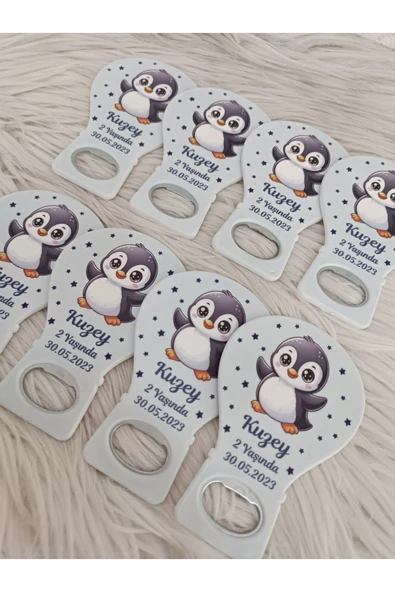 Doğrukan Hediyelik 25 adet penguenli balon açacak magnet yenidoğan doğum günü mevlüt hediyelikleri - Resim 2
