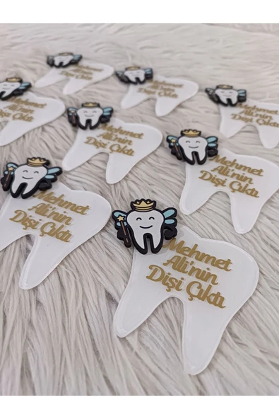Doğrukan Hediyelik 10 adet diş pleksi magnet hediyelik yenidoğan doğum günü mevlüt hediyelikleri - Resim 2
