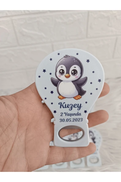 Doğrukan Hediyelik 25 adet penguenli balon açacak magnet yenidoğan doğum günü mevlüt hediyelikleri ürün görseli