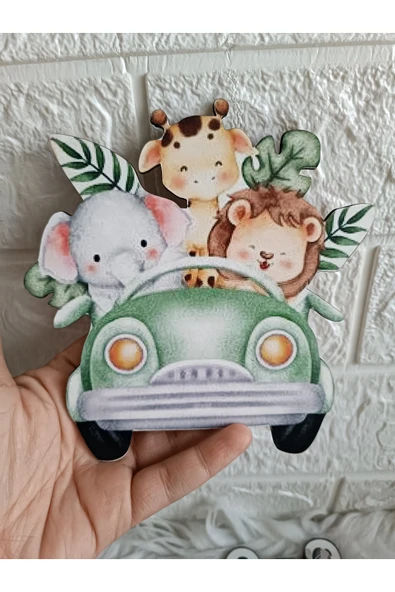 Doğrukan Hediyelik Safari Figür Kapı Süsü Bebek Hediyelik Süslemeleri İçin Uygun 15 cm Uv Baskılı Figür ürün görseli
