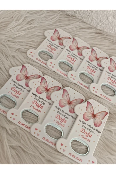 Doğrukan Hediyelik 10 adet kelebekli 1 rakam açacak yenidoğan doğum günü mevlüt hediyelikleri - Resim 2