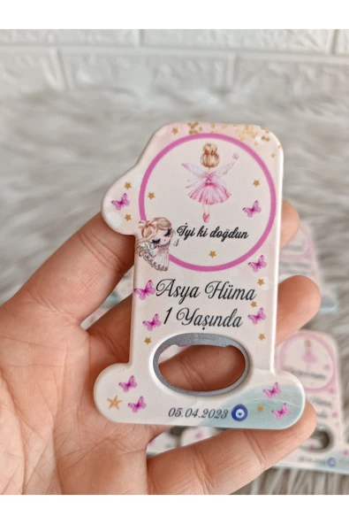 Doğrukan Hediyelik 25 adet peri kızlı 1 rakam açacak yenidoğan doğum günü magnet hediyelik