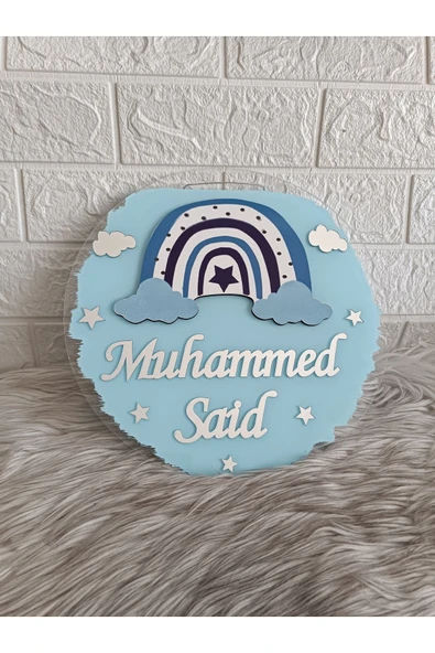 Doğrukan Hediyelik 30 cm gökkuşağı figürlü bebek odası çocuk odası kapı süsü hediyelik ürün görseli