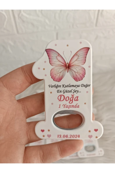 Doğrukan Hediyelik 10 adet kelebekli 1 rakam açacak yenidoğan doğum günü mevlüt hediyelikleri ürün görseli