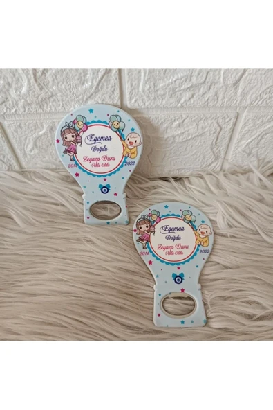 Doğrukan Hediyelik 25 Adet Erkek Bebek Abla Kardeş Yenidoğan Açacak Magnet Hediyelik - Resim 2