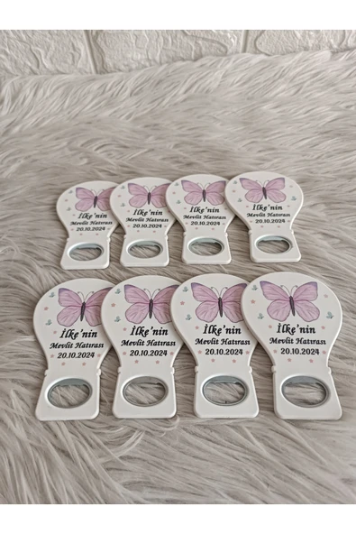Doğrukan Hediyelik 50 adet kelebekli balon açacak magnet yenidoğan doğum günü mevlüt hediyelikleri - 3