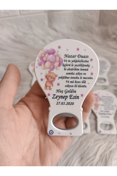 Doğrukan Hediyelik 50 adet pembe balonlu ayıcıklı balon açacak magnet yenidoğan doğum günü mevlüt hediyelikleri ürün görseli