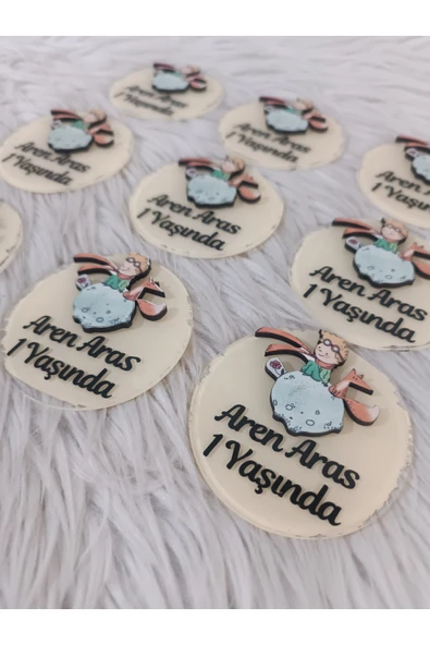 Doğrukan Hediyelik 10 adet küçük prens konsept pleksi figürlü magnet yenidoğan doğum günü mevlüt hediyelikleri - 2