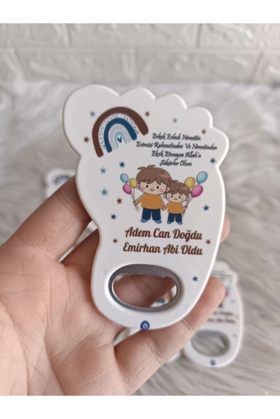 Doğrukan Hediyelik 25 adet abi erkek kardeş ayak şeklinde açacak yenidoğan doğum günü mevlüt hediyelikleri ürün görseli