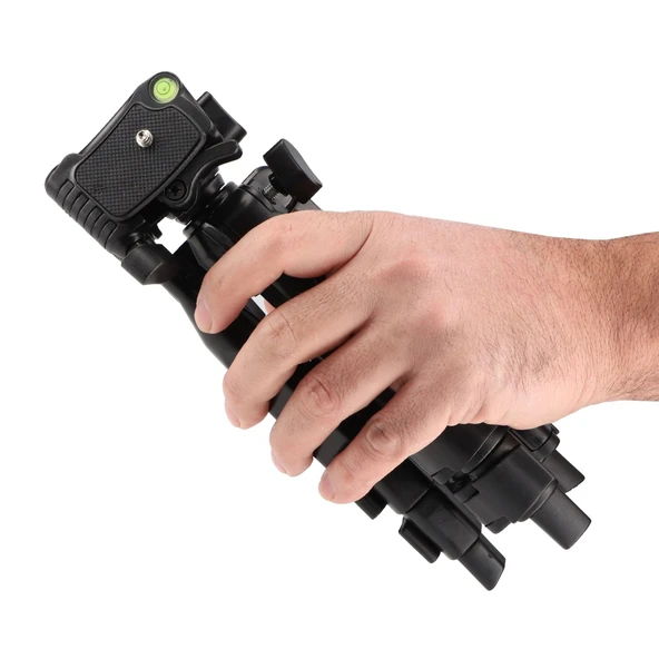 ayex LT-256 Hafif Kamera Tripodu 3 Yönlü Kafa, Hızlı Geçiş Plakası, Kompakt ve Taşınabilir - 8