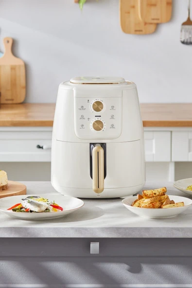 Karaca Air Pro Cook Manuel XL Airfryer 4 lt Yağsız Krem Gold Fritöz ürün görseli