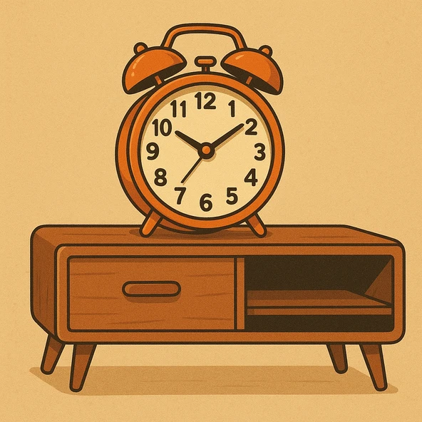 Metal Çalar Saat Zilli Masa Saati Retro Bakır Küçük - 3