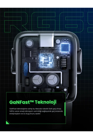 Ugreen Nexode RG Gri 65 W Robot Hızlı Şarj Adaptörü - 4